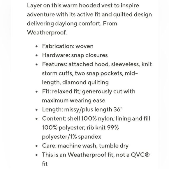 NWT WEATHERPROOF Coat Women’s Small Black Hooded Quilted Storm Cuffs Pockets New - Picture 7 of 10